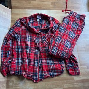 Wondershop Christmas red plaid pajamas size XS unisex cotton